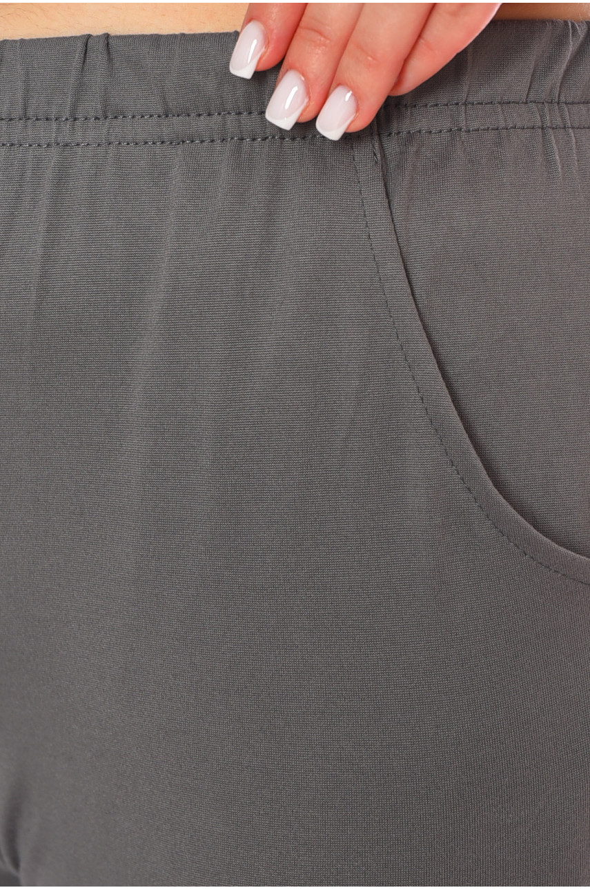 Бриджи женские полубатальные серого цвета 7172 200269 Бриджи женские полубатальные серого цвета 7172 200269