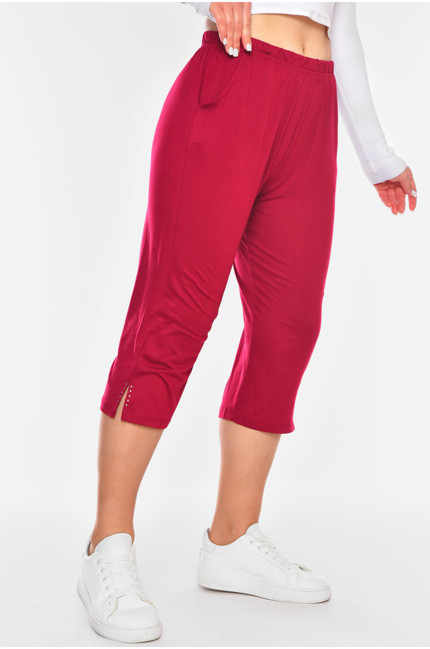 Бриджи женские полубатальные тёмно-розового цвета 7172 200274