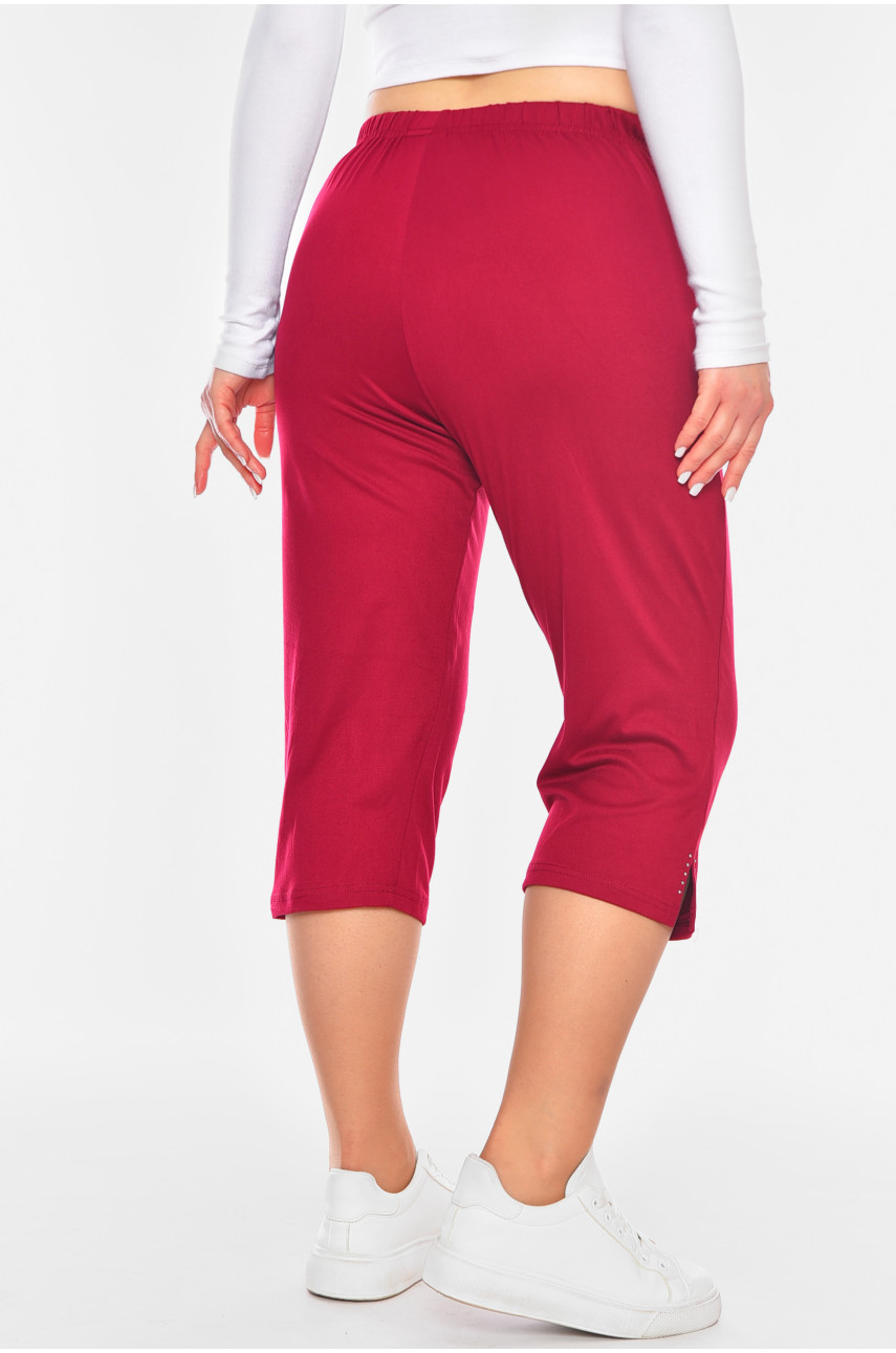 Бриджи женские полубатальные тёмно-розового цвета 7172 200274