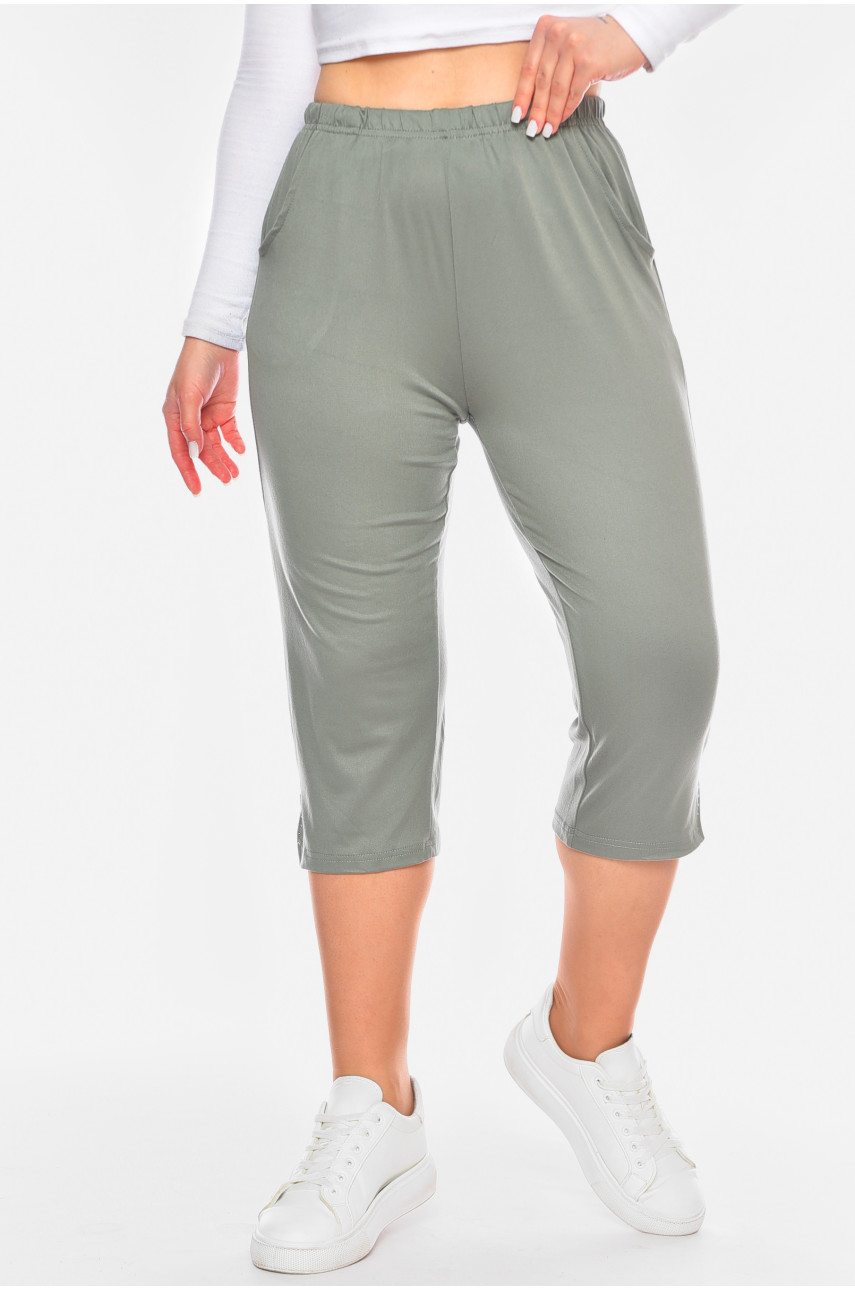 Бриджи женские полубатальные мятного цвета 7172 200275