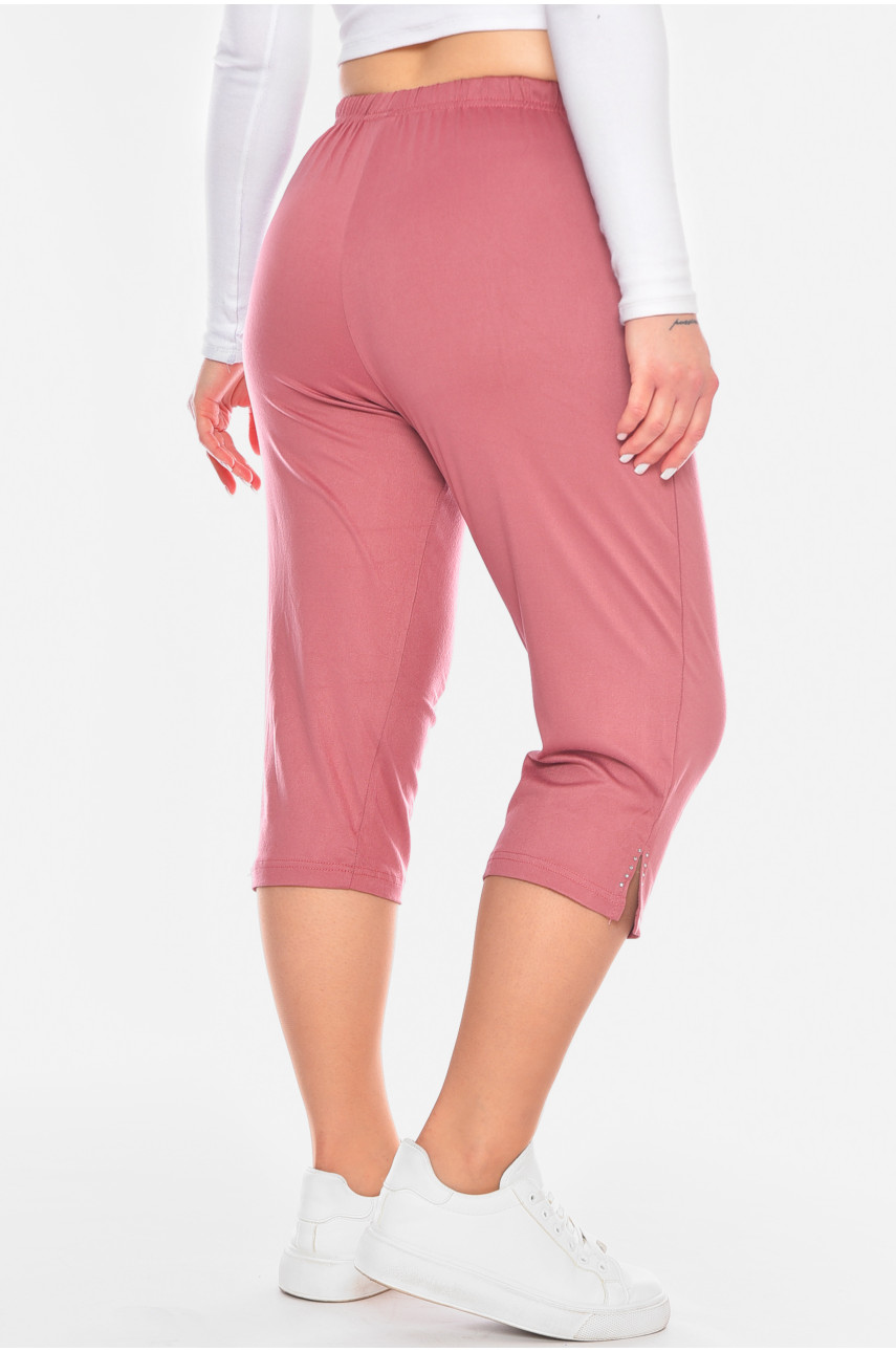 Бриджи женские полубатальные розового цвета 7172 200277