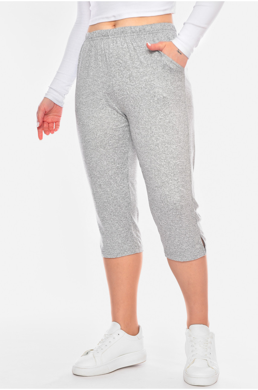 Бриджи женские полубатальные серого цвета 7172 200278