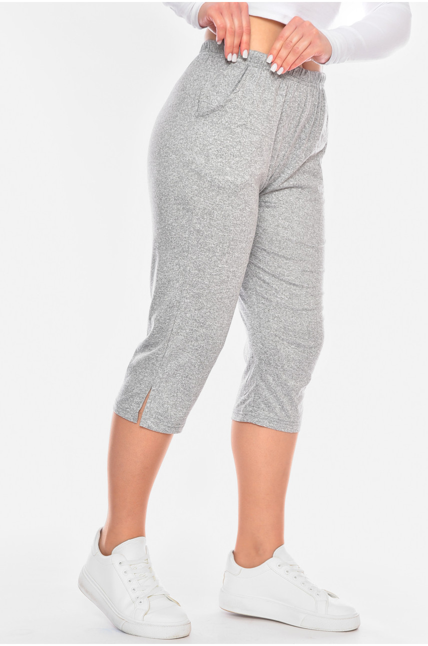 Бриджи женские полубатальные серого цвета 7172 200278