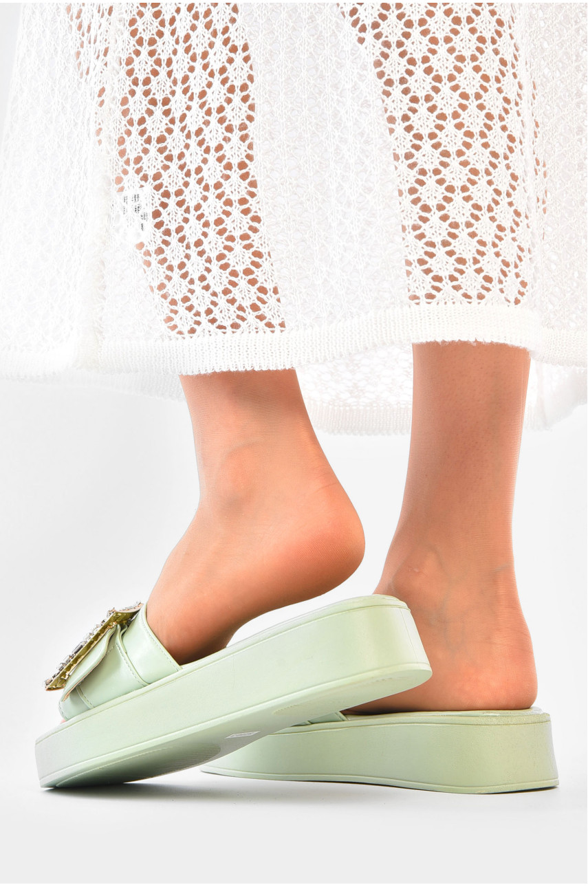 Шльопанці жіночі м'ятного кольору S206-3 200286