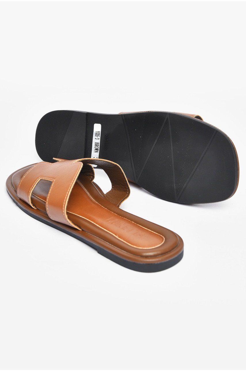 Шльопанці жіночі коричневого кольору Y035-3 200288