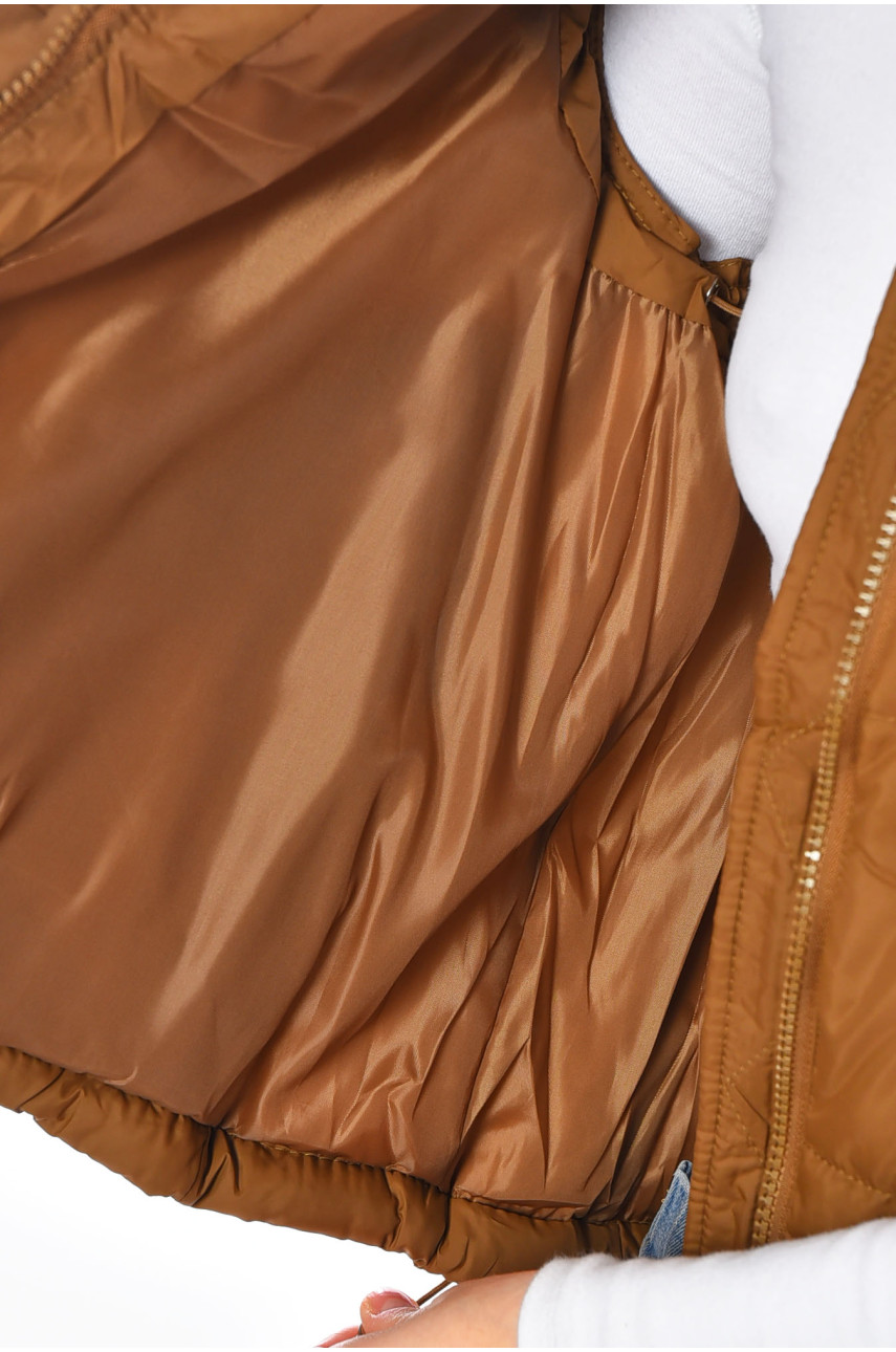 Жилетка женская однотонная коричневого цвета 810 200301