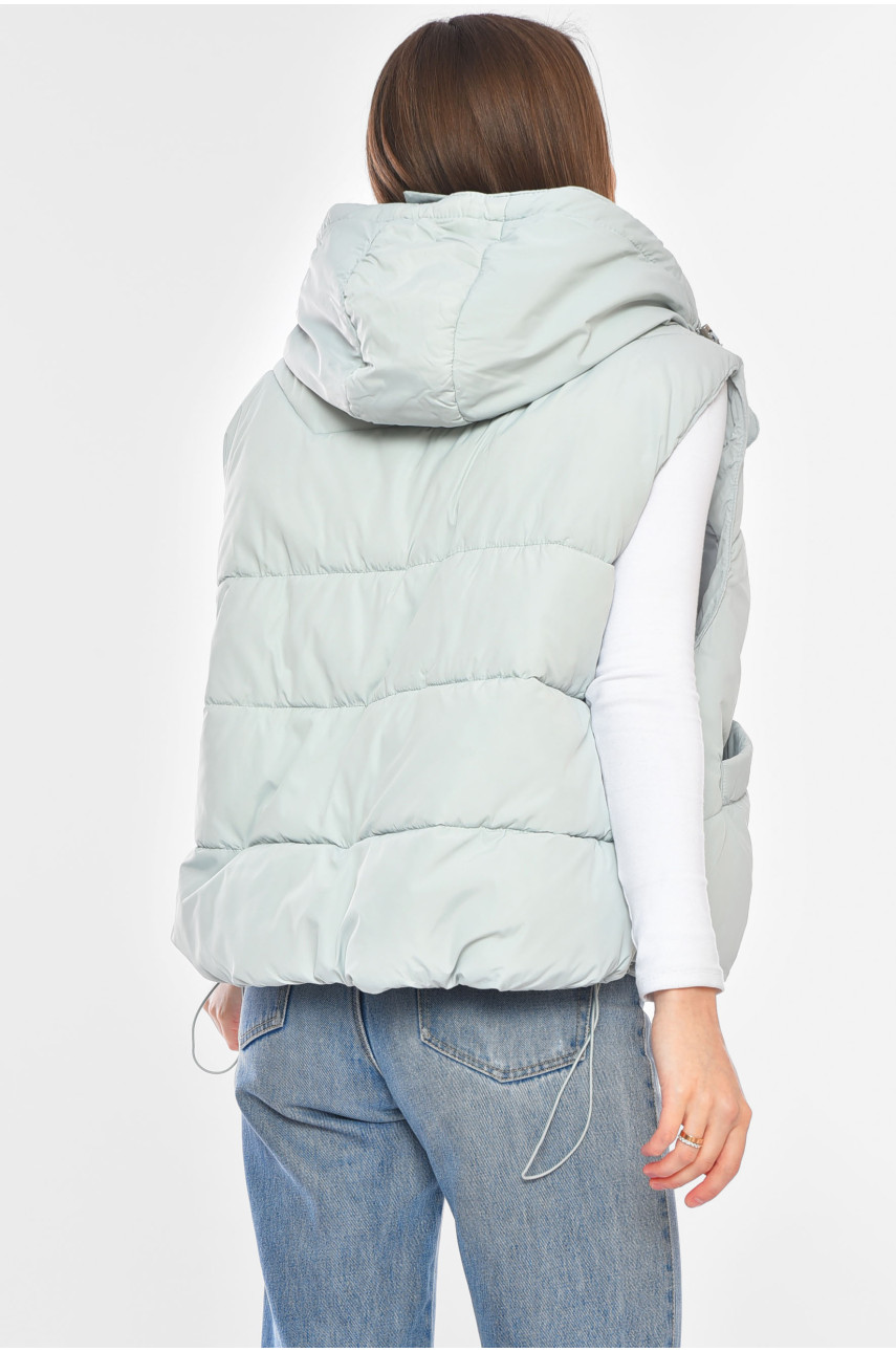 Жилетка женская однотонная мятного цвета 2435 200309