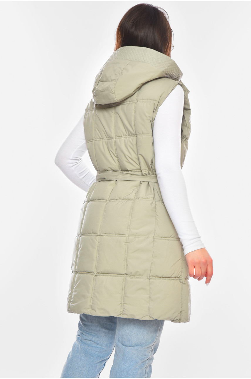 Жилетка женская батальная оливкового цвета 8891 200313