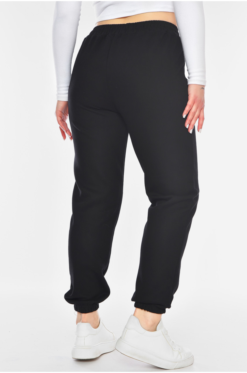 Штаны женские однотонные черного цвета 9654-6 200337