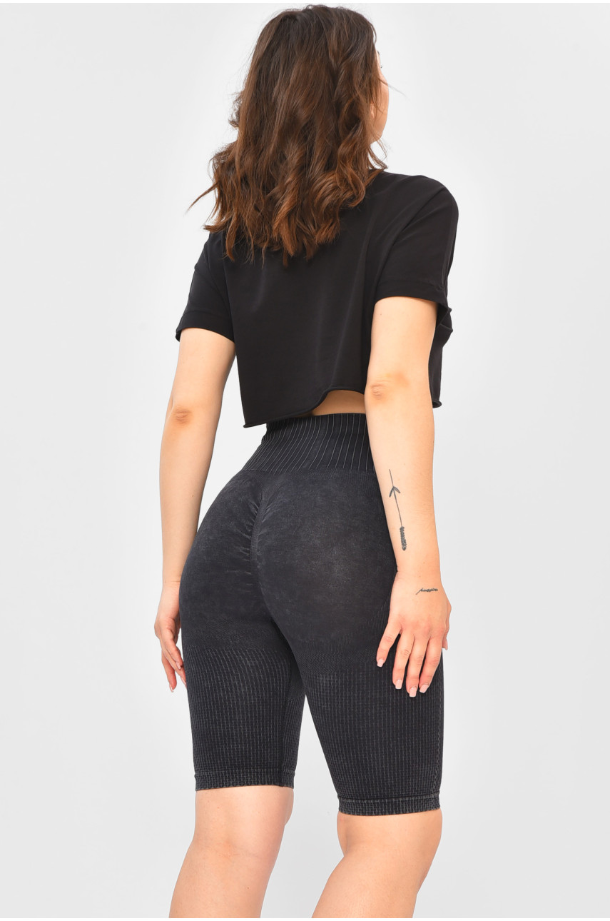 Шорты женские push up серого цвета 200356