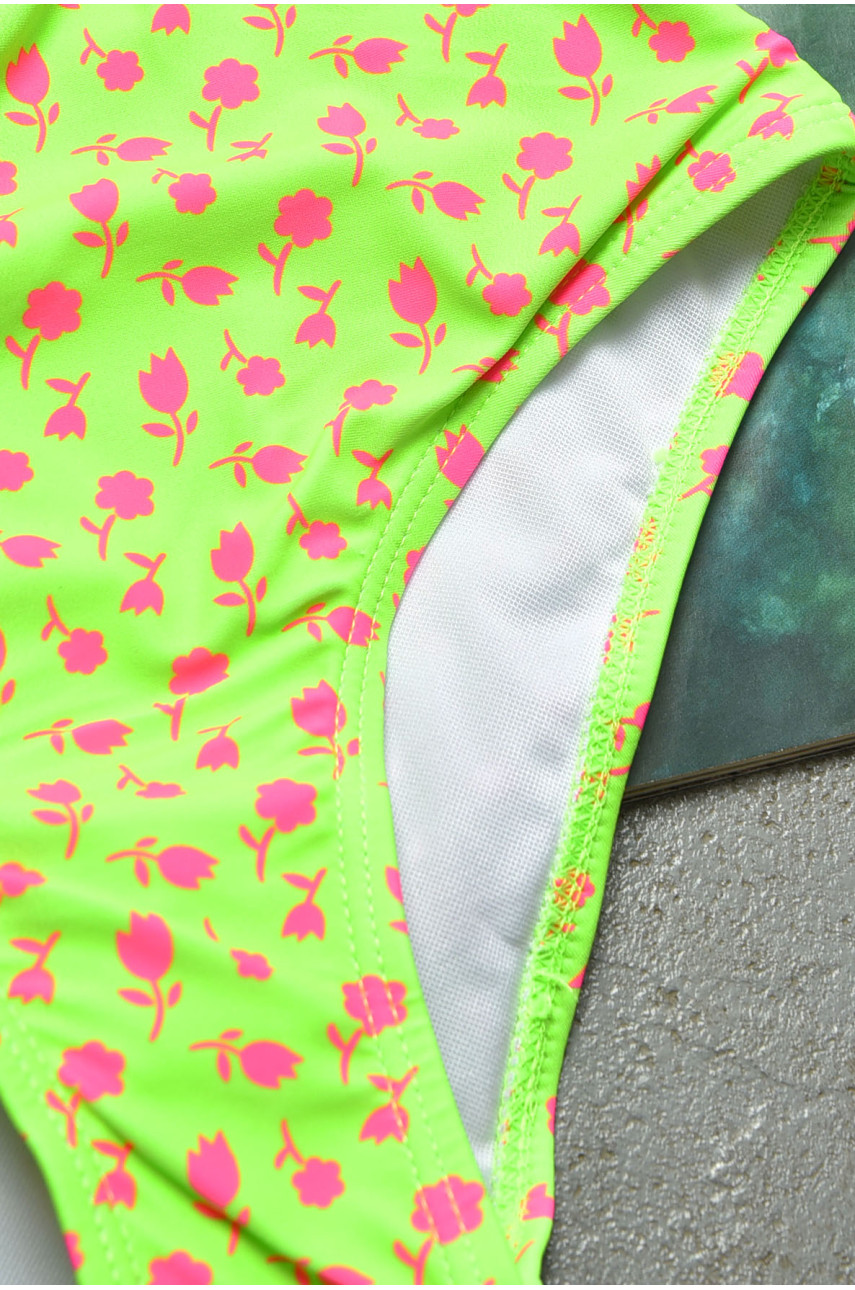 Купальник подростковый салатового цвета с принтом XM23025 200401