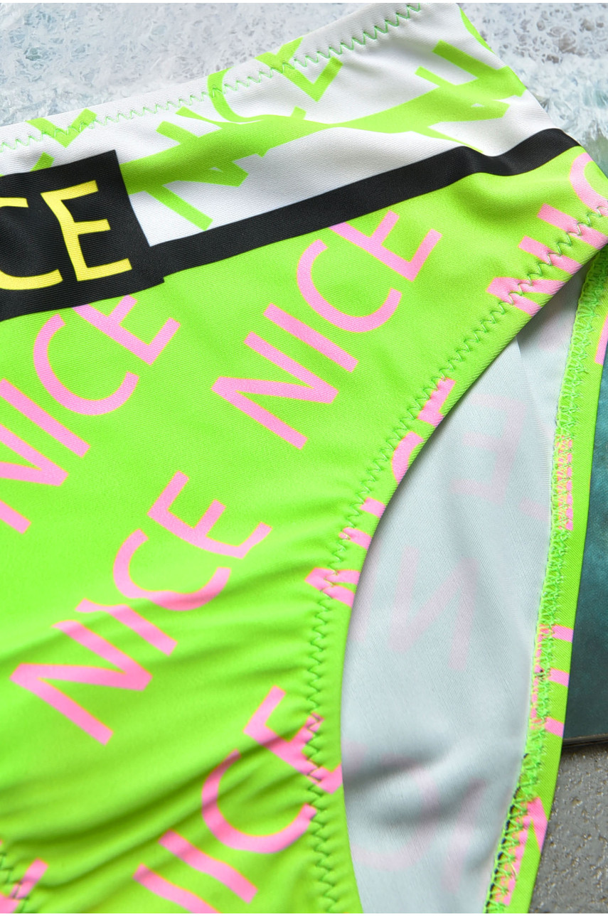 Купальник подростковый салатового цвета с принтом 061 200405