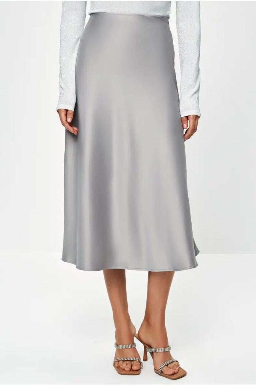 Спідниця атласна світло-сірого кольору 44320 200406