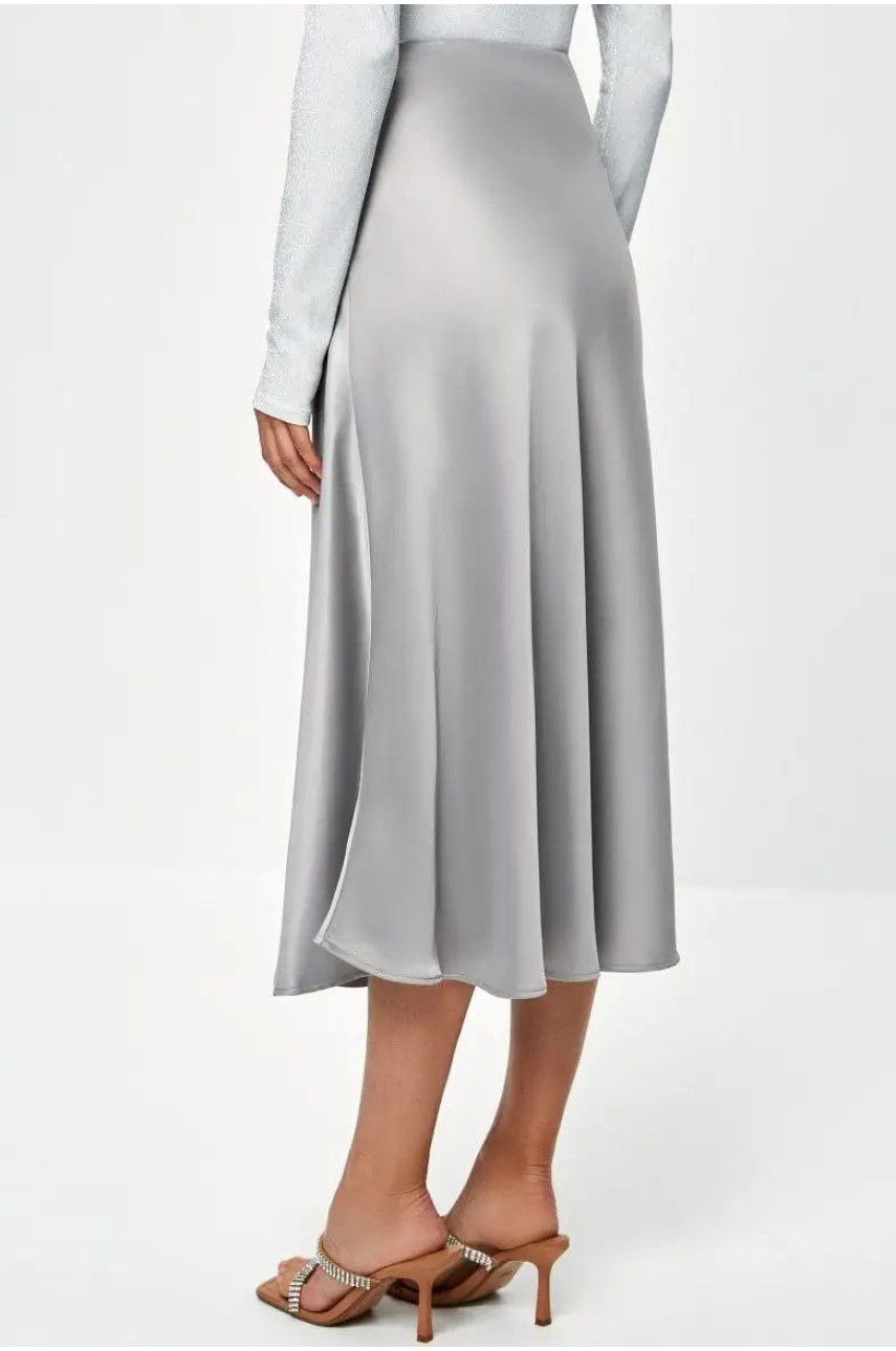 Спідниця атласна світло-сірого кольору 44320 200406