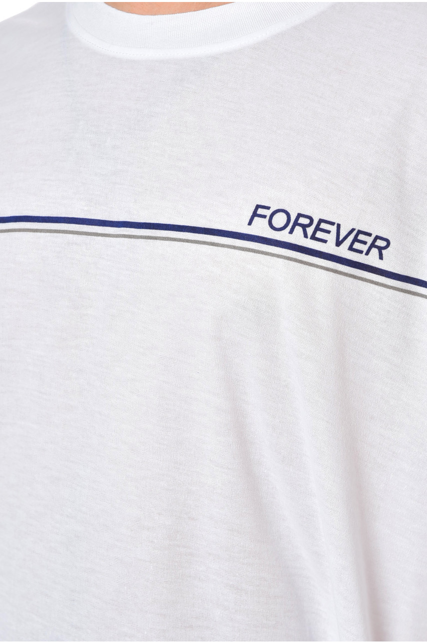 Футболка чоловіча батальна білого кольору 5F-573-22 200451 Футболка чоловіча батальна білого кольору 5F-573-22 200451