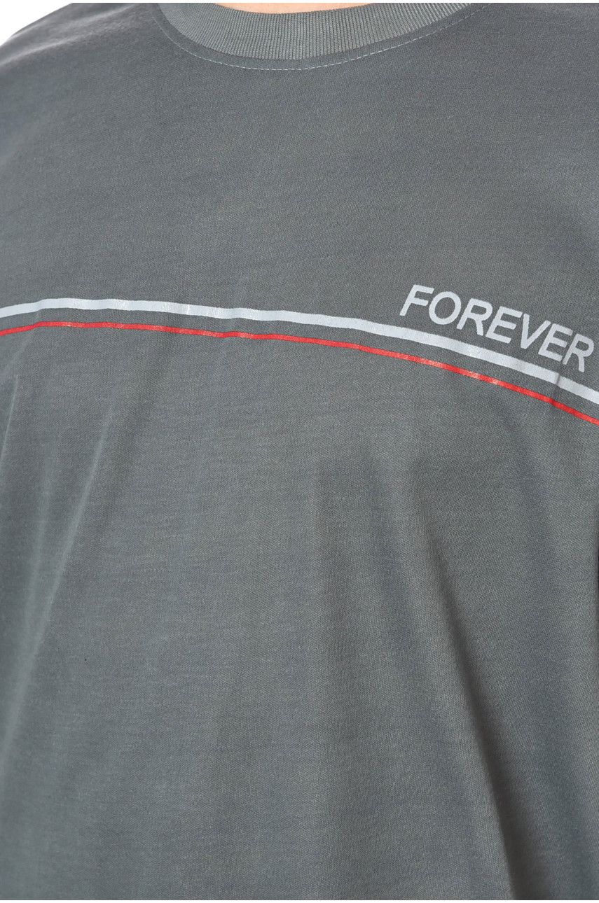 Футболка мужская батальная цвета хаки 5F-573-22 200455