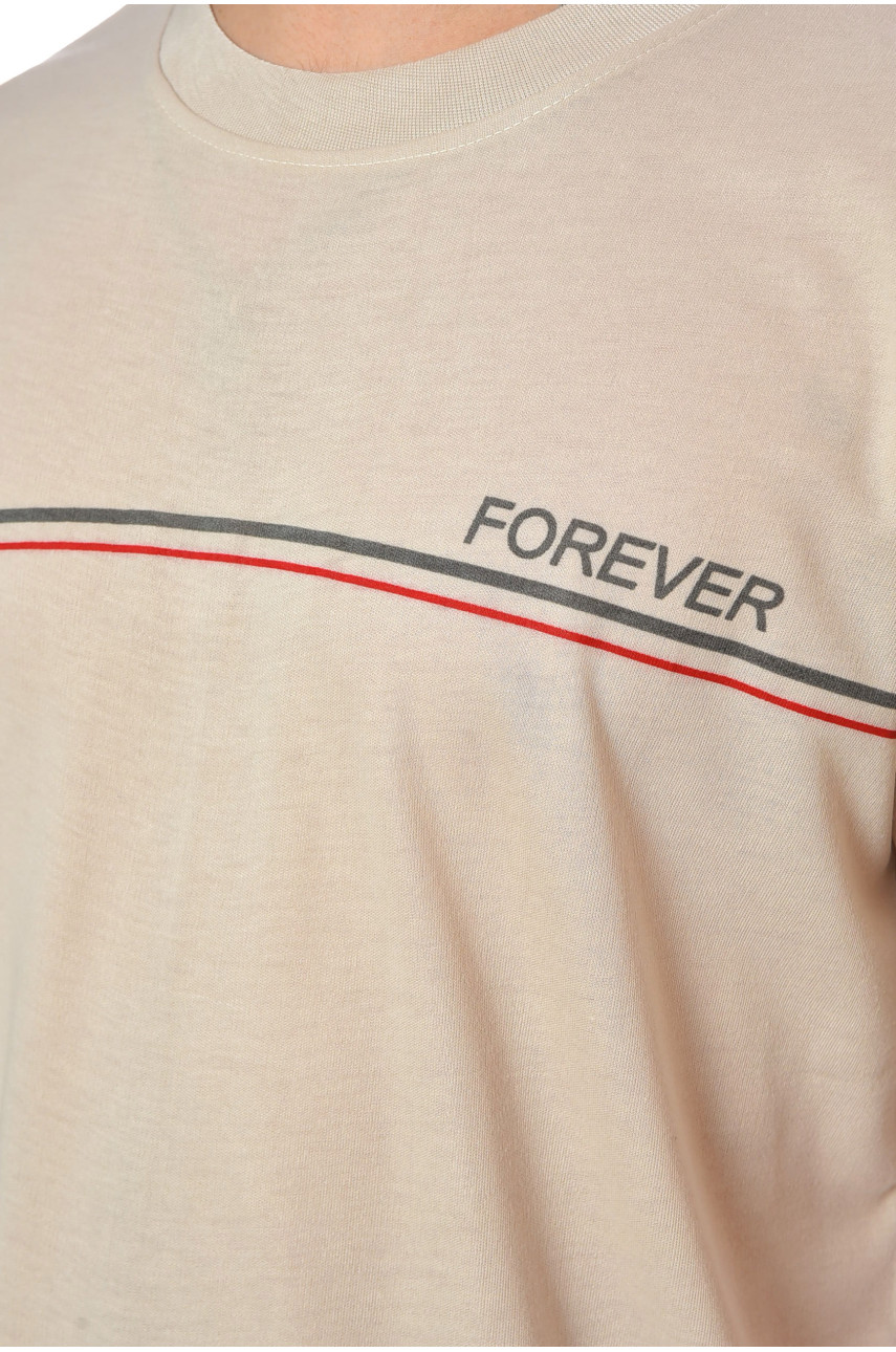 Футболка мужская батальная бежевого цвета 5F-573-22 200456