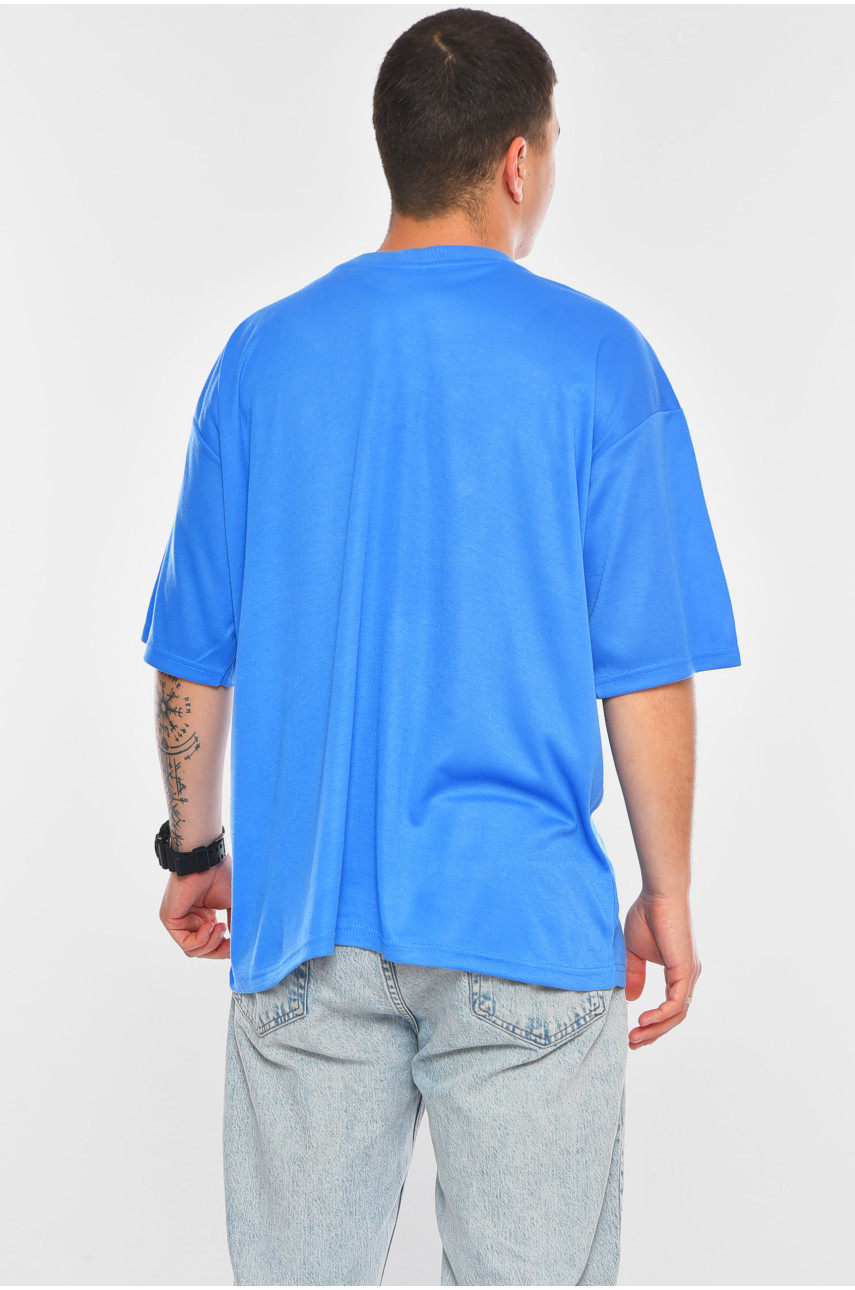 Футболка мужская батальная синего цвета 5F-573-22 200457