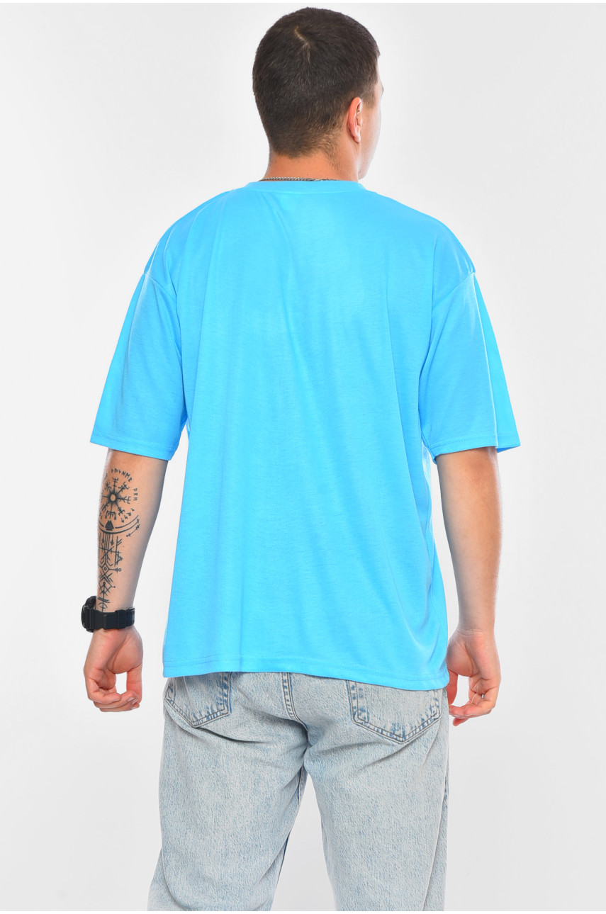 Футболка мужская батальная голубого цвета 5F-573-25 200464
