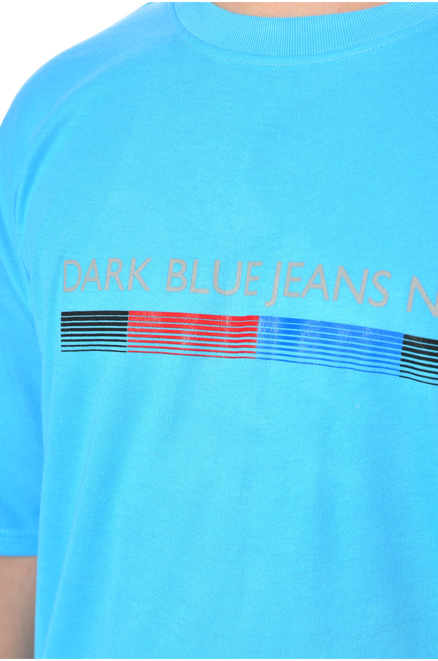 Футболка мужская батальная голубого цвета 5F-573-25 200464