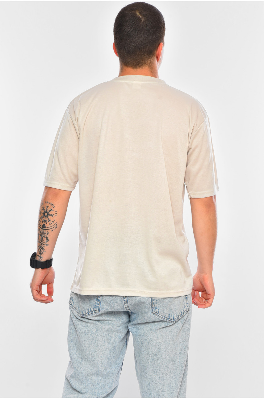 Футболка мужская батальная бежевого цвета 5F-573-25 200465