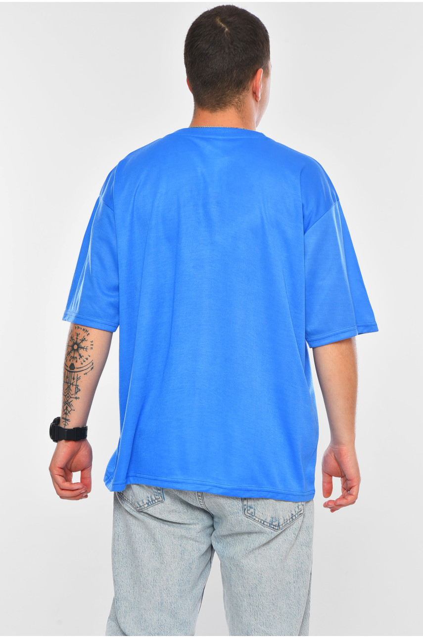 Футболка мужская батальная синего цвета 5F-573-34 200468