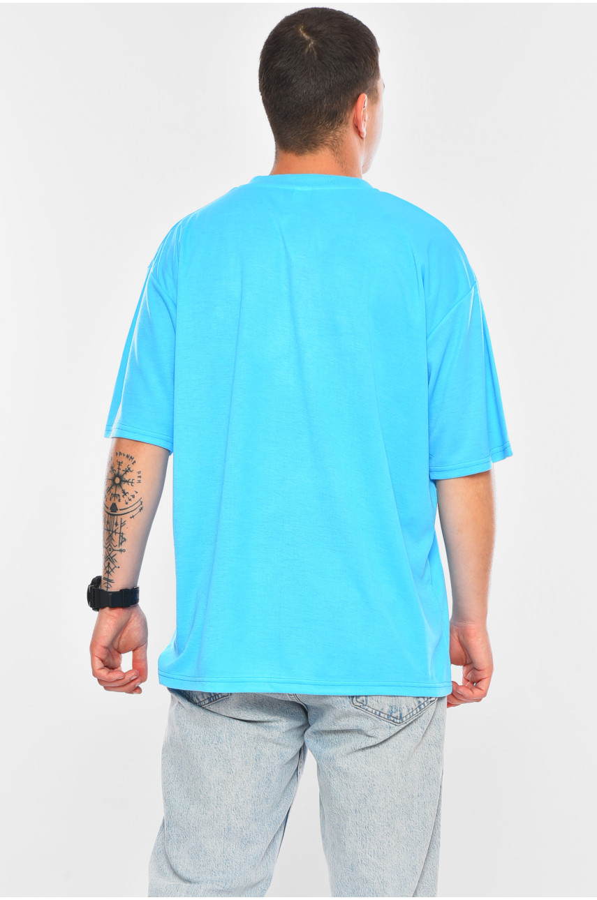 Футболка мужская батальная голубого цвета 5F-573-34 200477