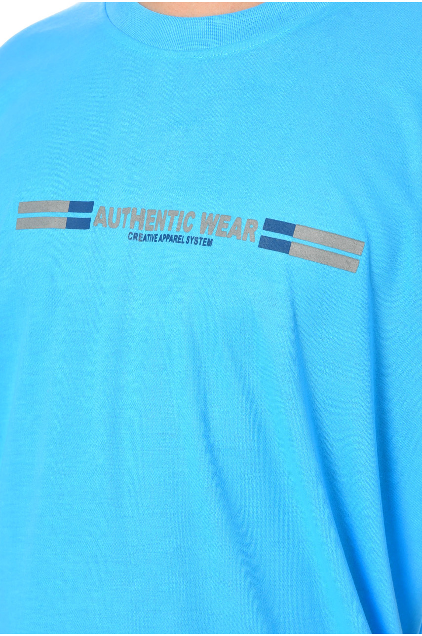 Футболка мужская батальная голубого цвета 5F-573-34 200477