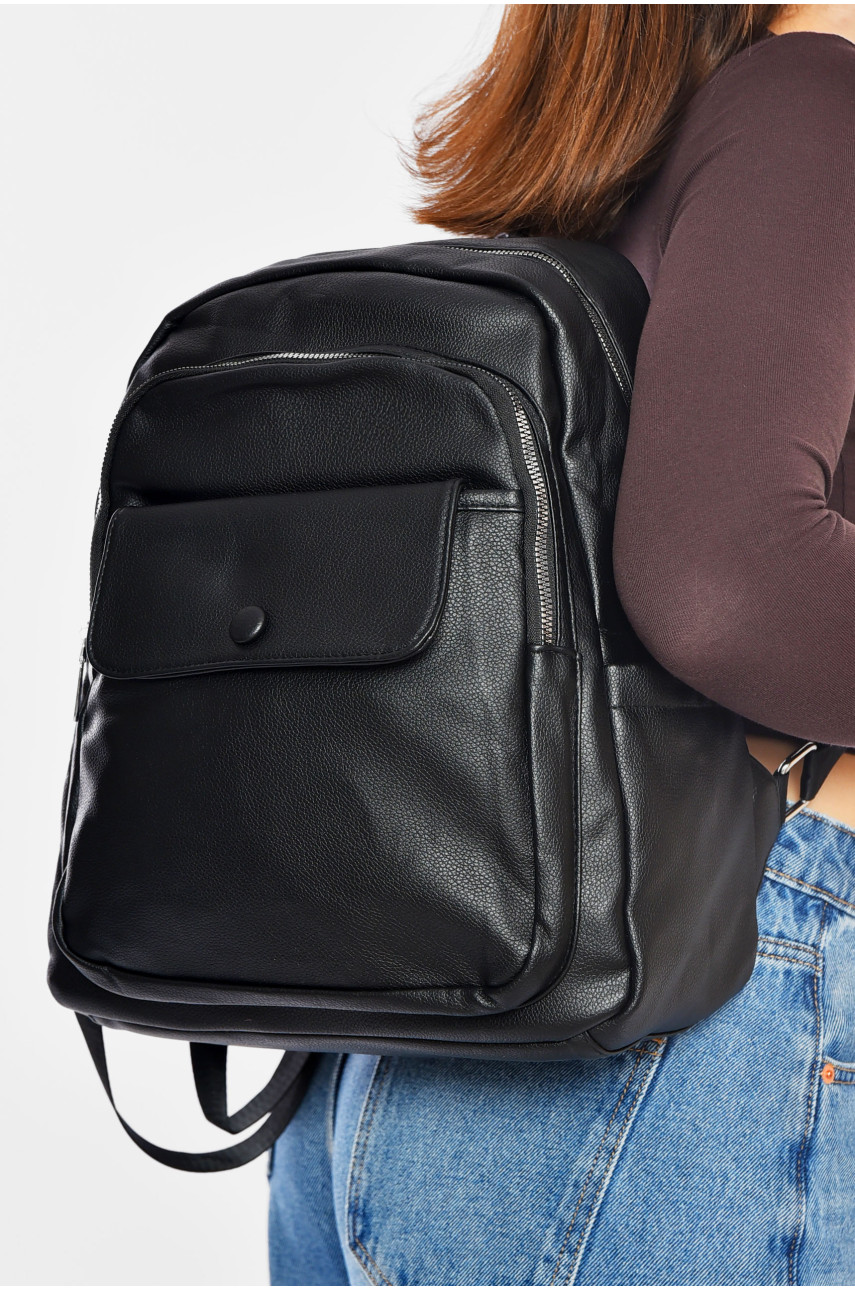 Рюкзак женский из экокожи черного цвета 8080-21 200535