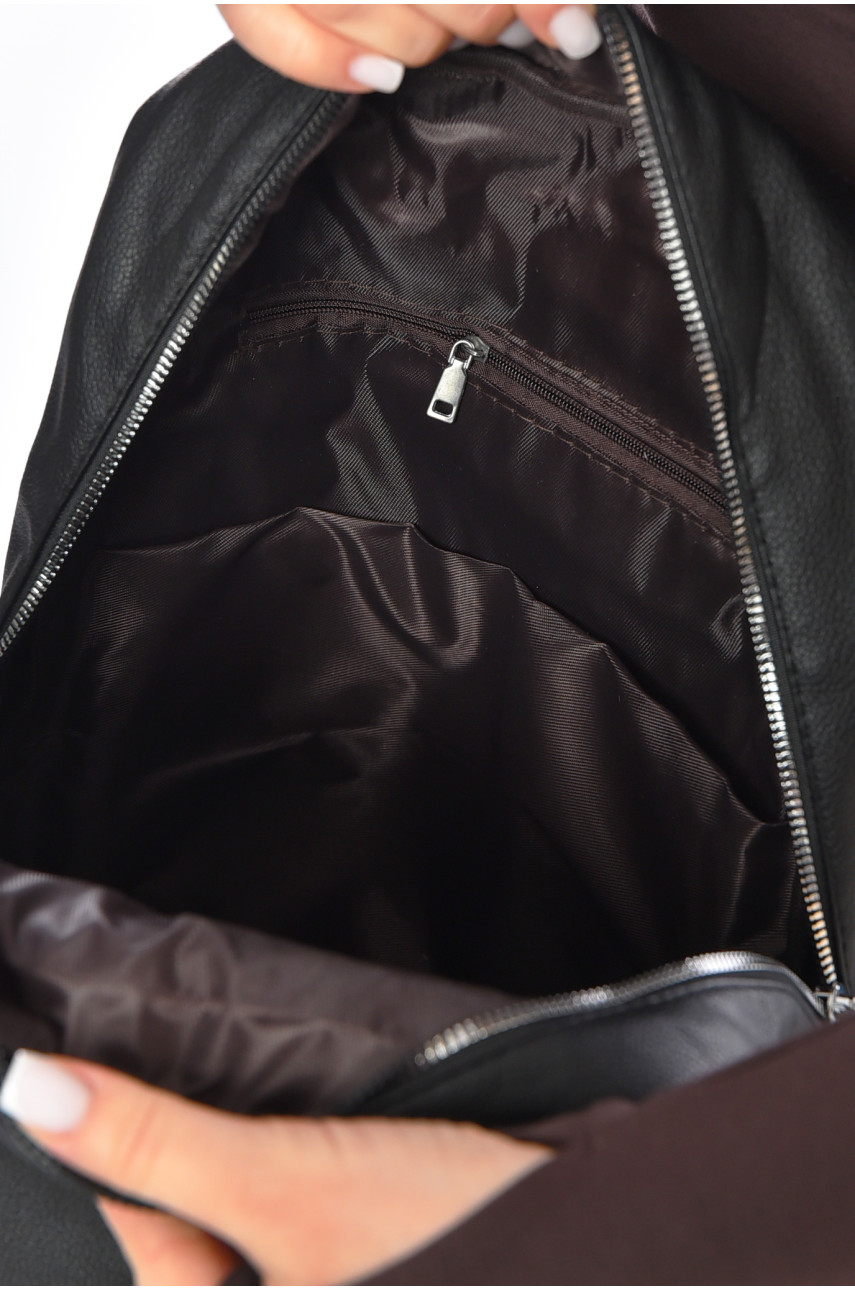 Рюкзак женский из экокожи черного цвета 8080-21 200535