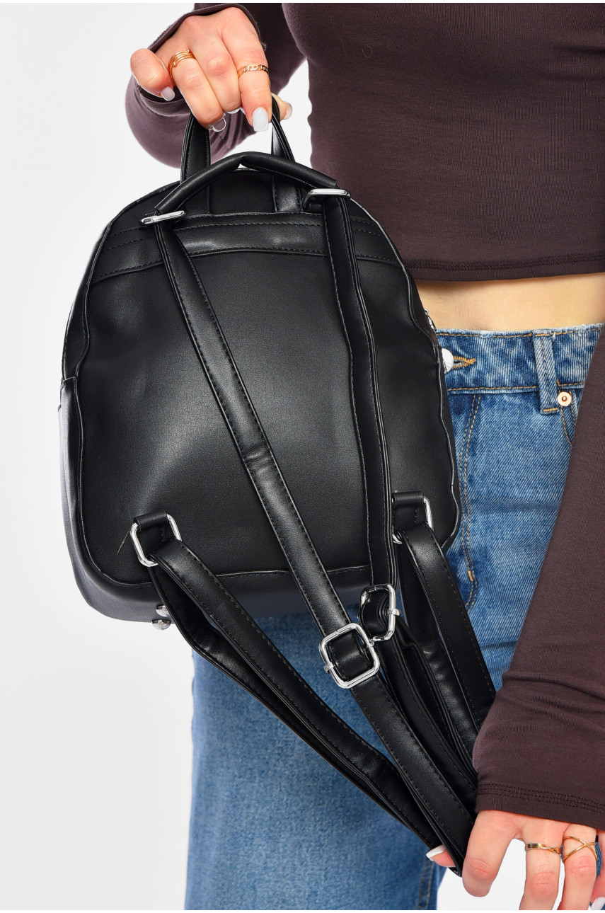 Рюкзак женский из экокожи черного цвета 56125 200548 Рюкзак женский из экокожи черного цвета 56125 200548