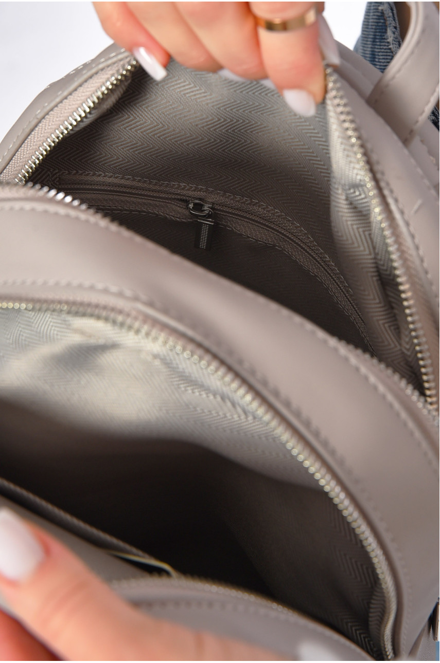 Рюкзак женский из экокожи серого цвета 56125 200549