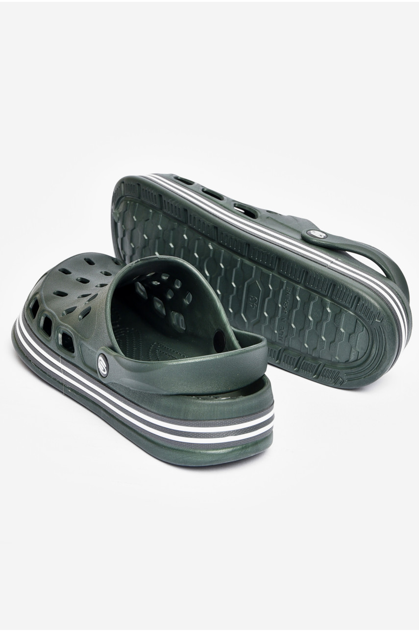 Кроксы мужские темно-зеленого цвета 251 200563 Кроксы мужские темно-зеленого цвета 251 200563