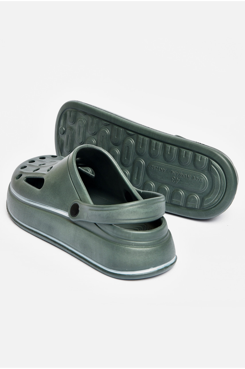 Кроксы мужские темно-зеленого цвета 252 200576 Кроксы мужские темно-зеленого цвета 252 200576