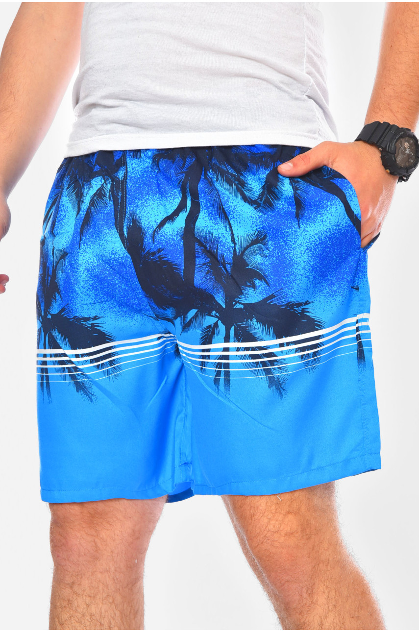 Шорти чоловічі синього кольору з принтом 0001 200587 Шорти чоловічі синього кольору з принтом 0001 200587
