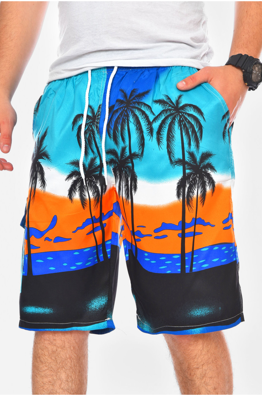 Шорты мужские голубого цвета с принтом 0012 200590 Шорты мужские голубого цвета с принтом 0012 200590