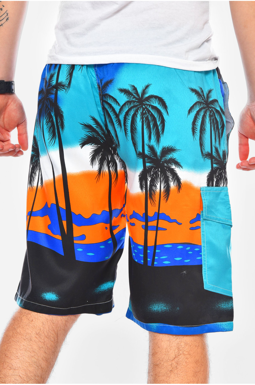 Шорты мужские голубого цвета с принтом 0012 200590 Шорты мужские голубого цвета с принтом 0012 200590