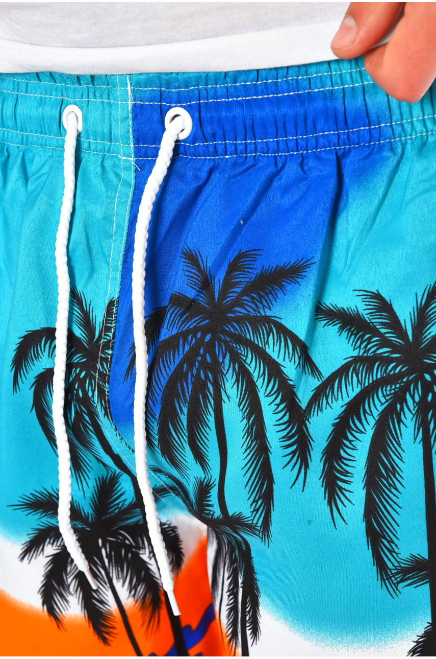 Шорты мужские голубого цвета с принтом 0012 200590 Шорты мужские голубого цвета с принтом 0012 200590