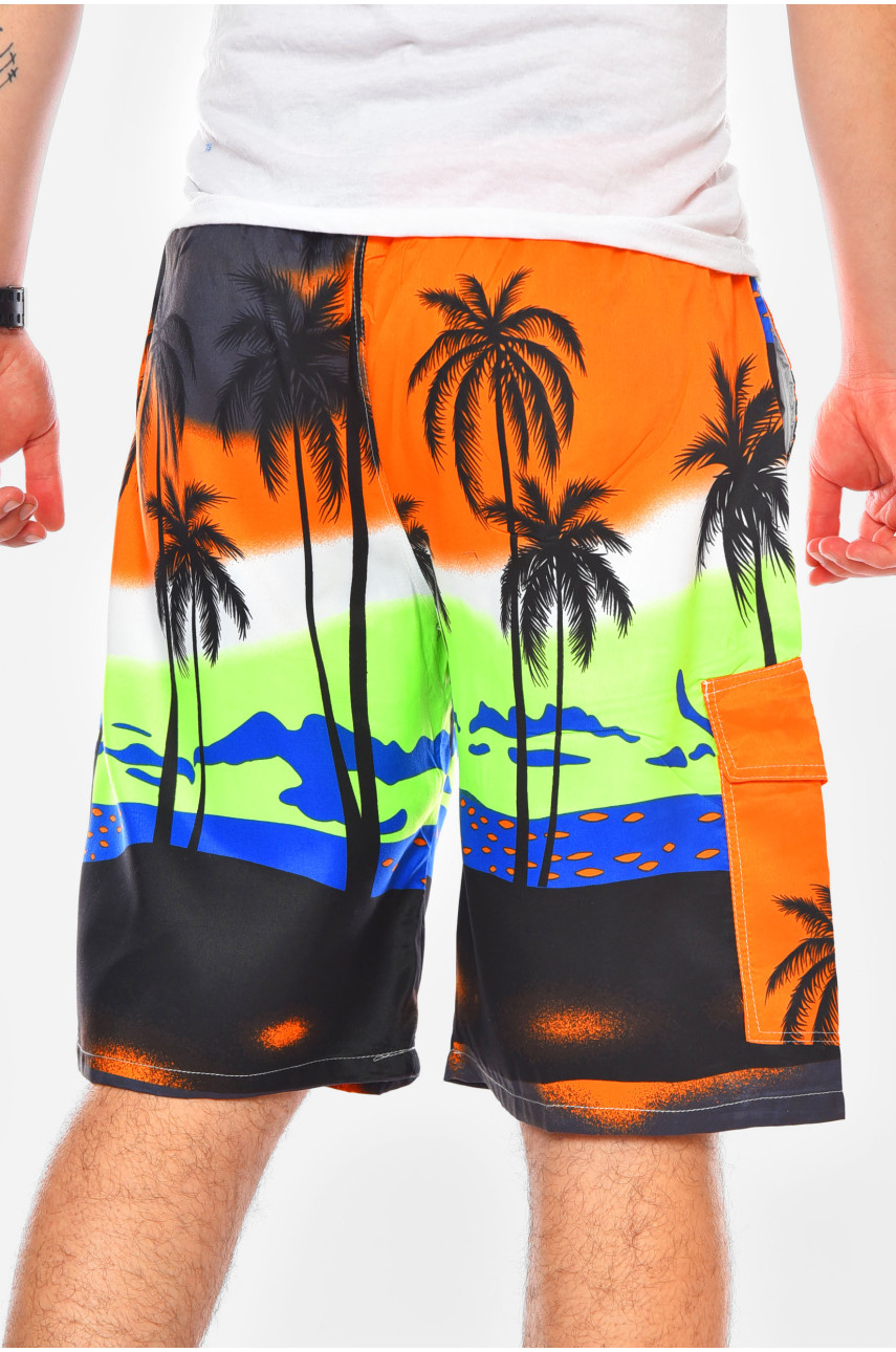 Шорты мужские оранжевого цвета с принтом 0012 200591