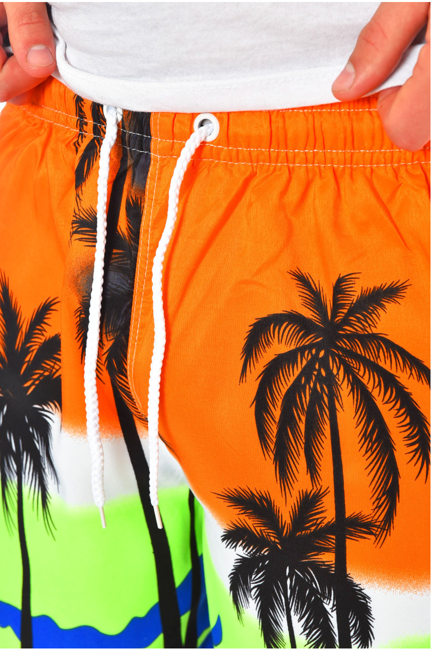 Шорты мужские оранжевого цвета с принтом 0012 200591