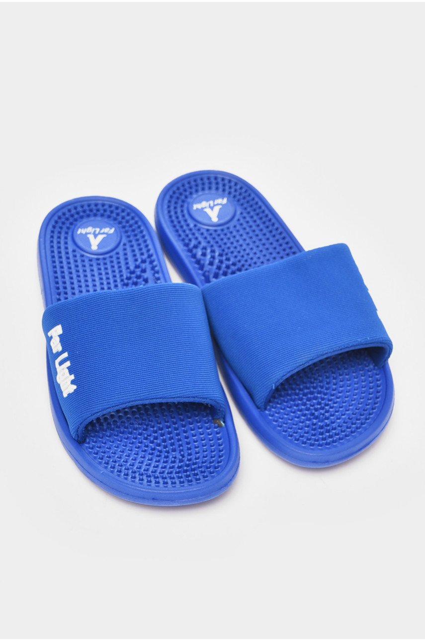 Шлепки женские синего цвета текстиль 5461-29 200593