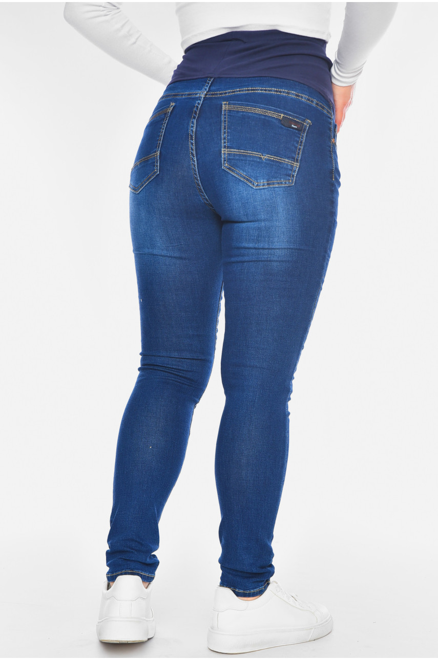 Джинси жіночі для вагітних синього кольору В643 200620