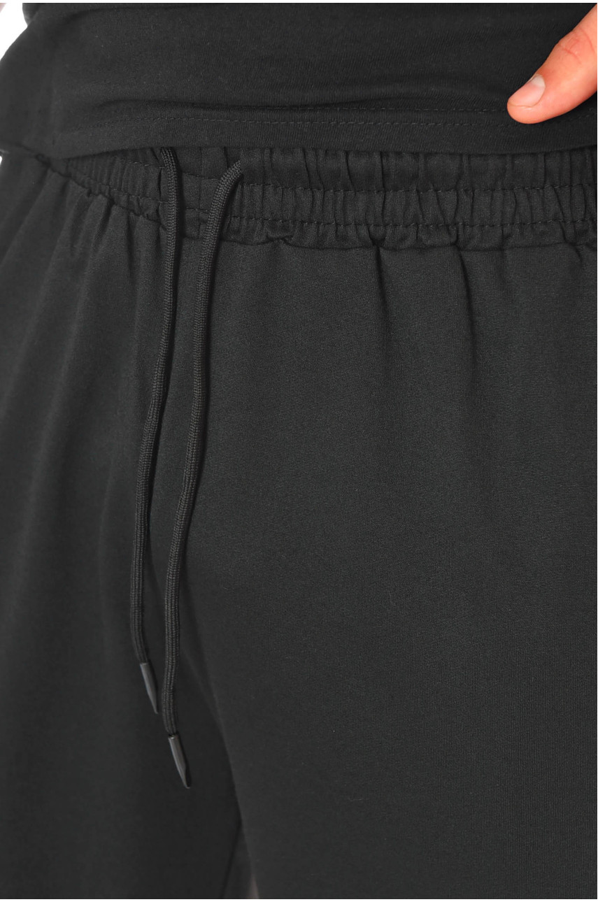 Спортивные штаны мужские полубатальные черного цвета 2095-1 200645