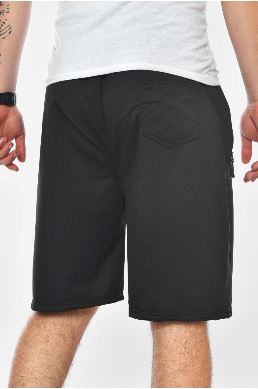 Шорты мужские однотонные черного цвета K049-3 200675