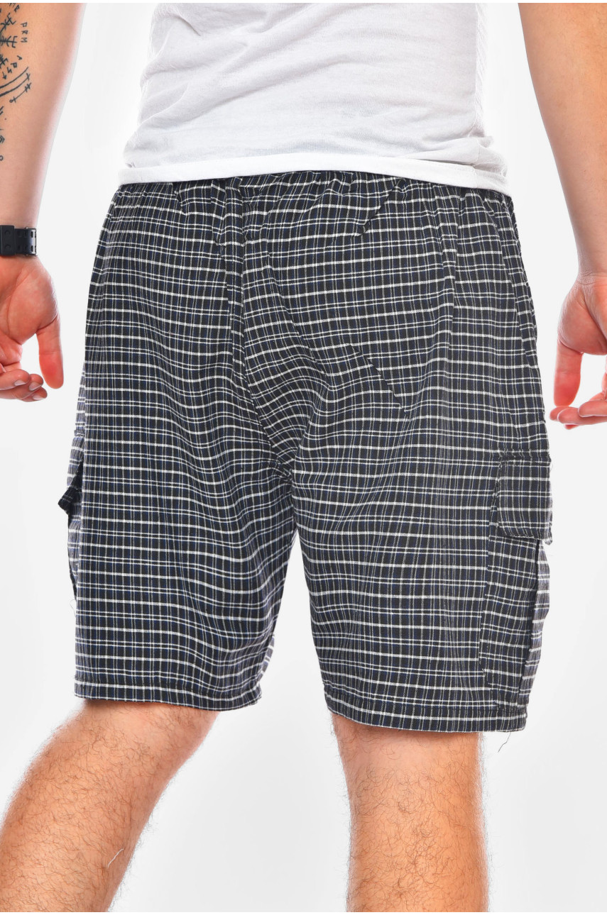 Шорты мужские полубатальные черного цвета с принтом 2217 200678 Шорты мужские полубатальные черного цвета с принтом 2217 200678