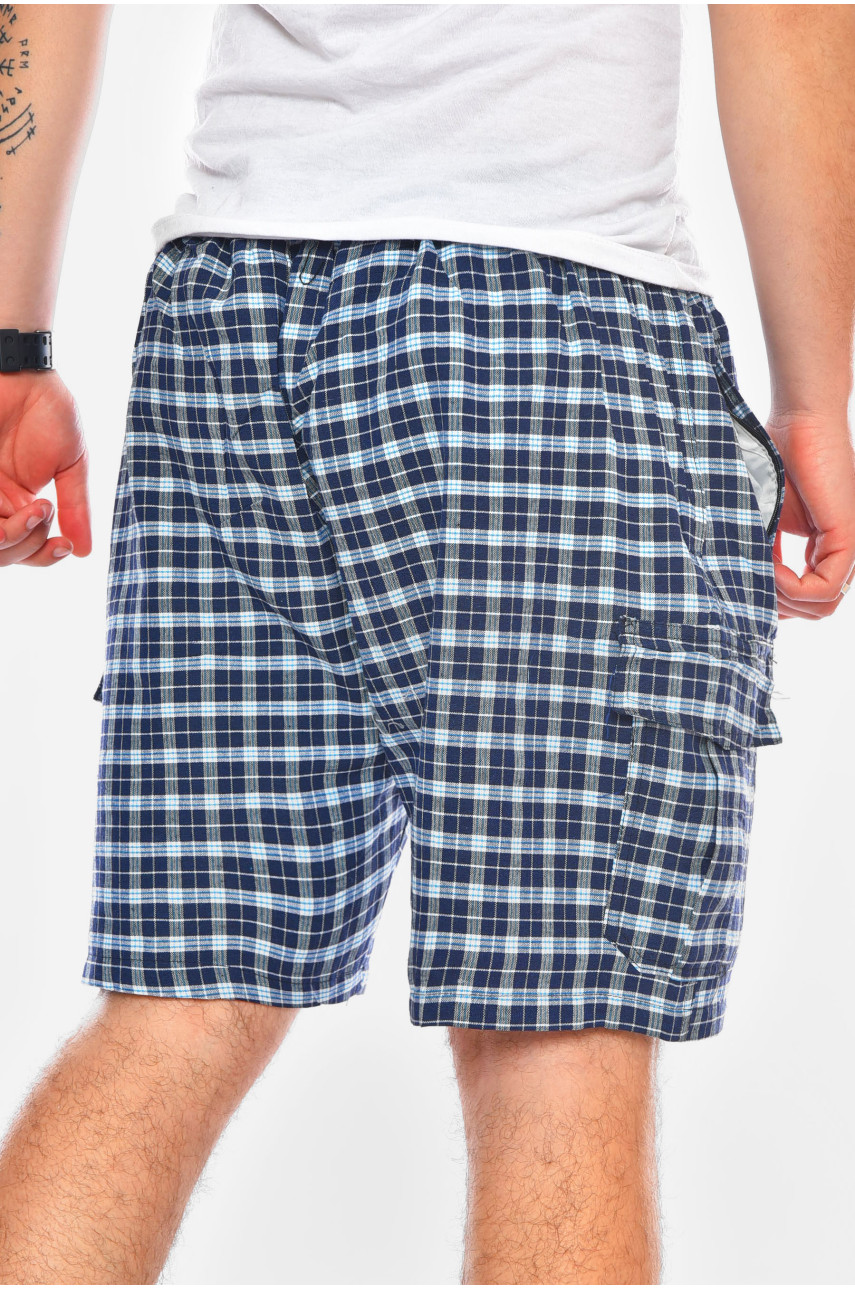 Шорты мужские полубатальные тёмно-синего цвета с принтом 2217 200679