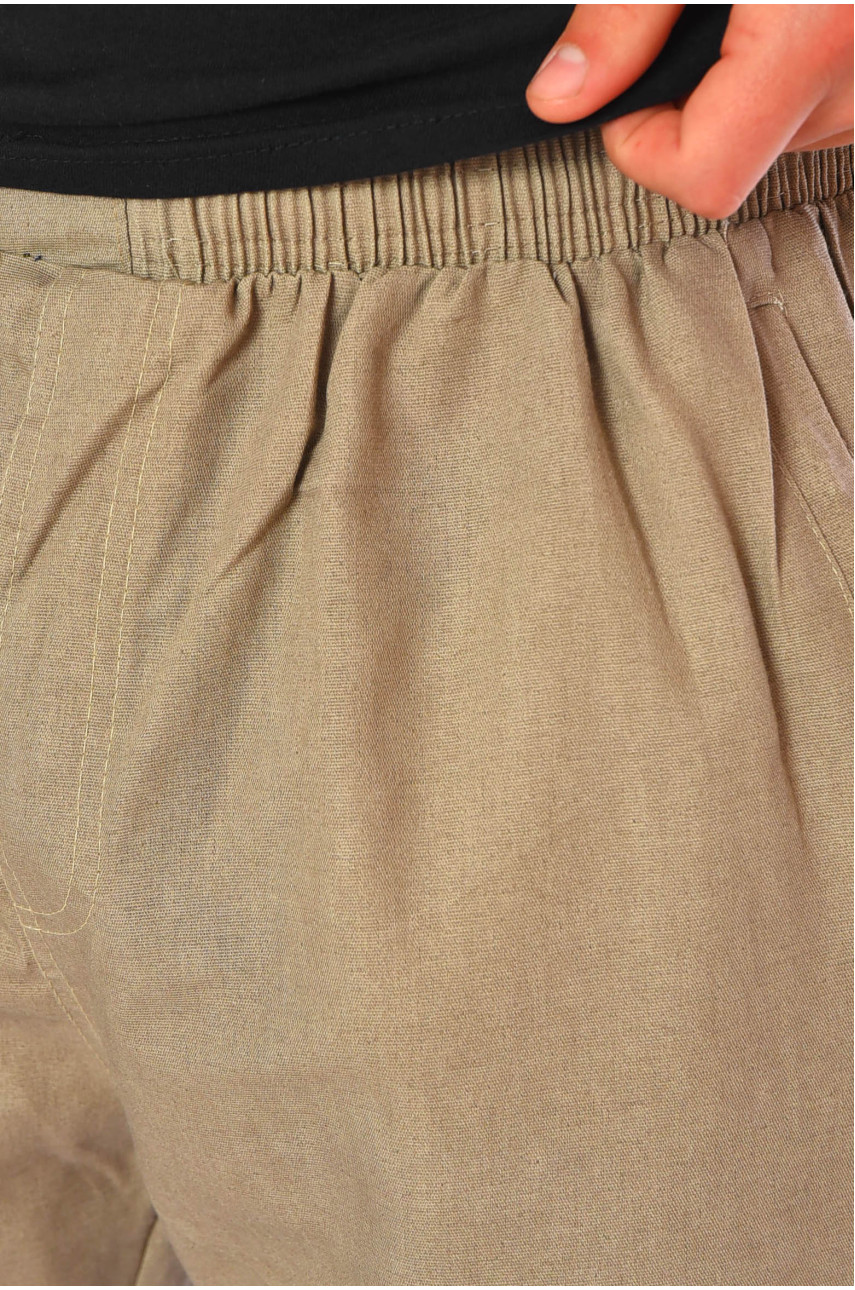 Бриджи мужские полубатальные бежевого цвета 2107 200683 Бриджи мужские полубатальные бежевого цвета 2107 200683