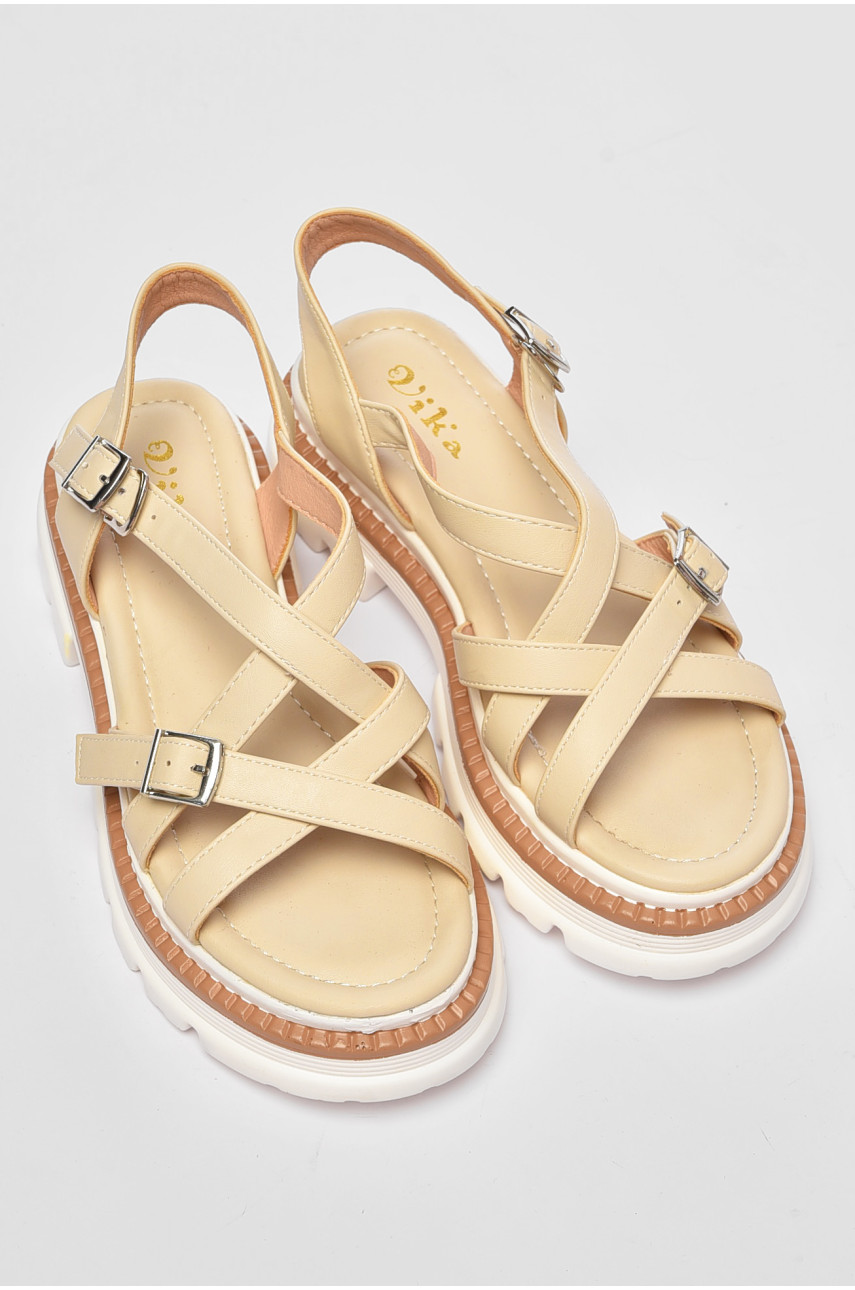 Босоножки женские бежевого цвета 28-2 200694