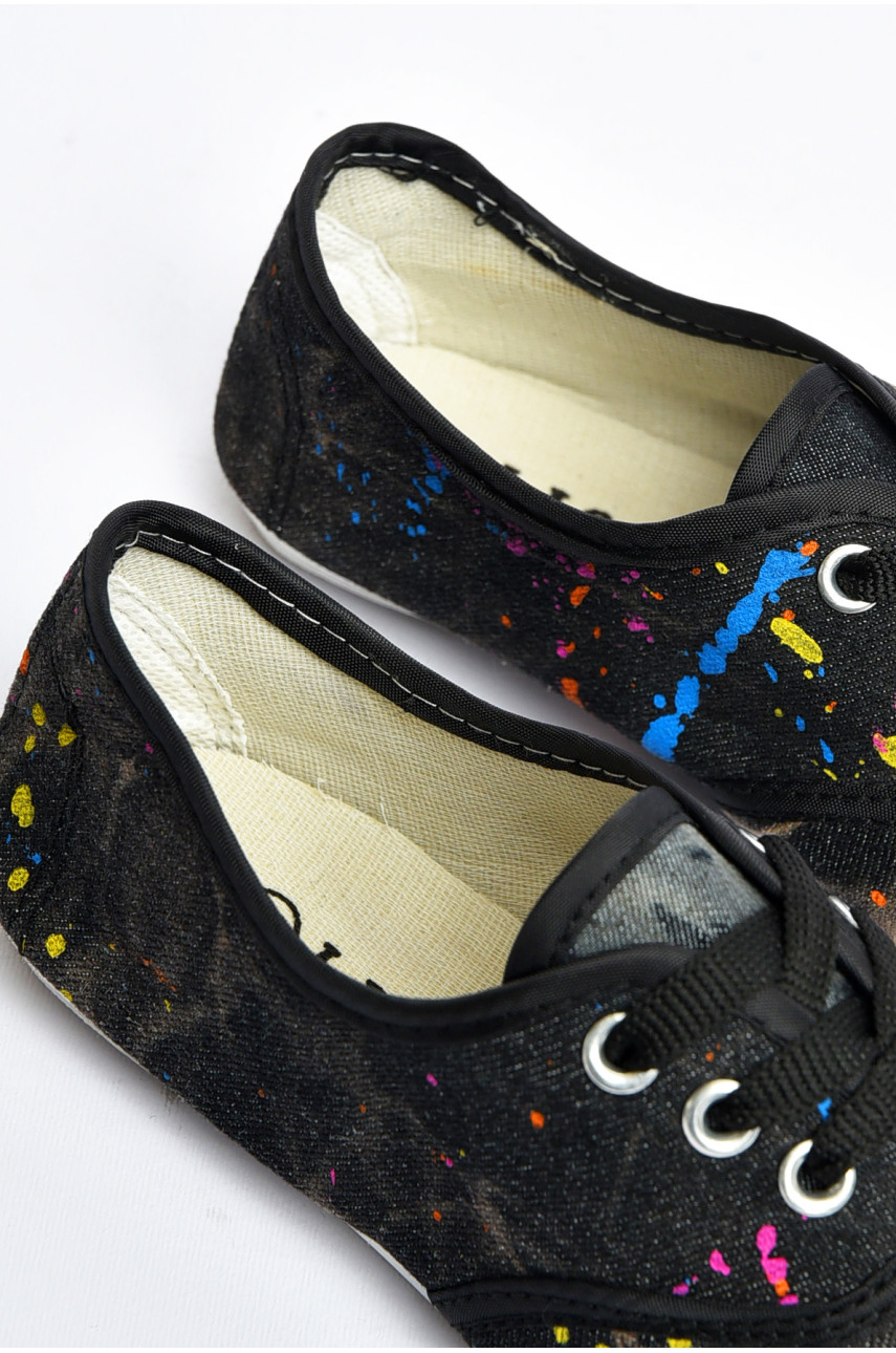 Мокасини дитячі чорного кольору джинс 85-4а 200703