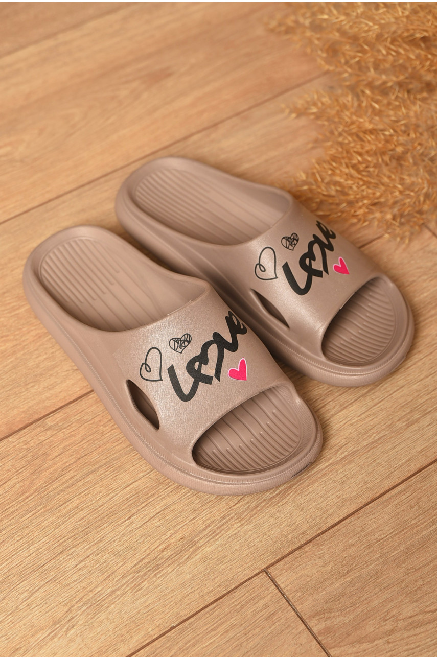 Шльопанці піна жіночі коричневого кольору с80 200709 Шльопанці піна жіночі коричневого кольору с80 200709